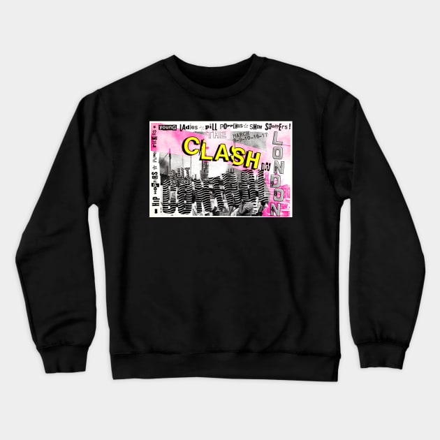 The Clash Out Of Control in London 1984 Crewneck Sweatshirt by Timeless Chaos